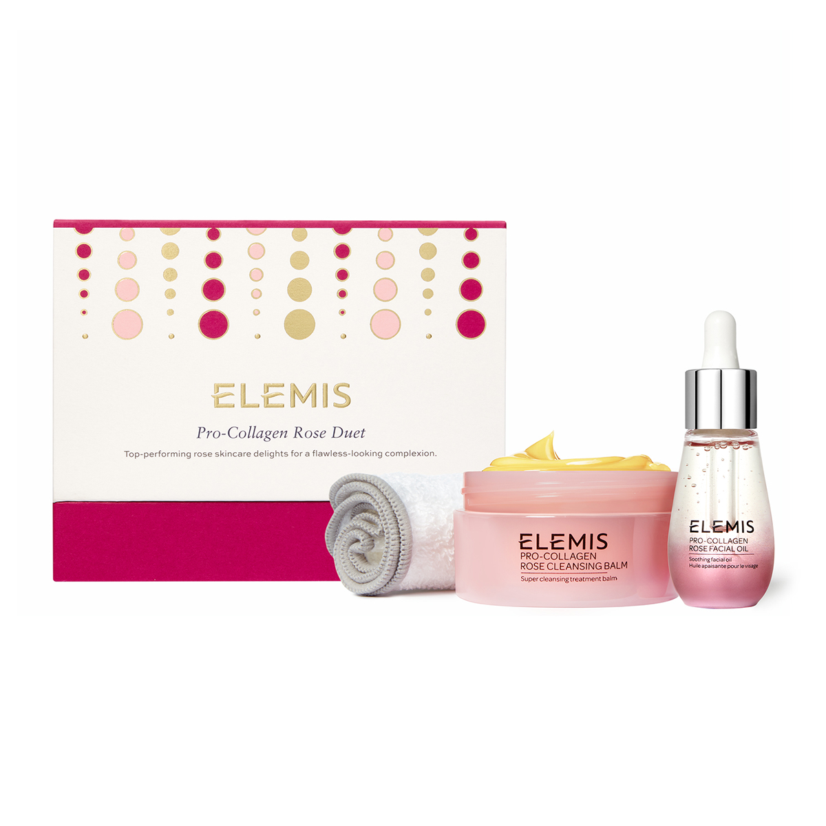 Elemis Pro-Collagen Rose Cleansing Balm and pro-collagen rose facial oil