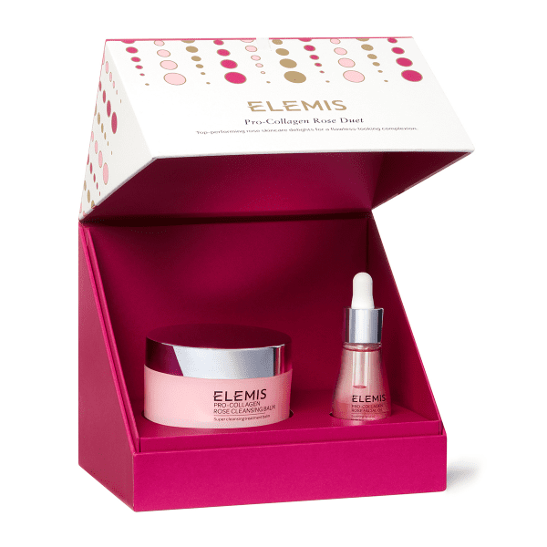 elemis Pro-Collagen Rose Cleansing Balm and pro-collagen rose facial oil